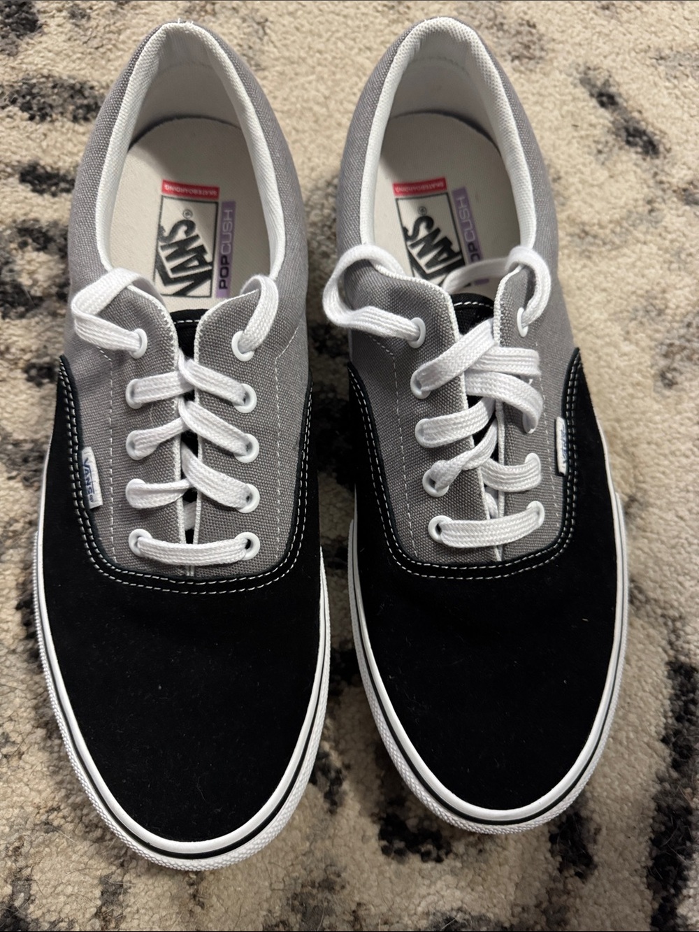 Vans Two-Tone Black and Gray Canvas Low-Top Sneakers